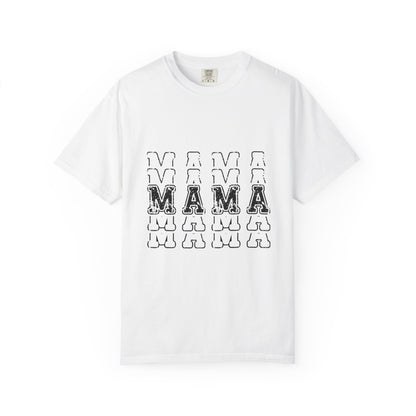 Mama Repeat Graphic T-Shirt — Vintage Outline "MAMA" Mom Tee