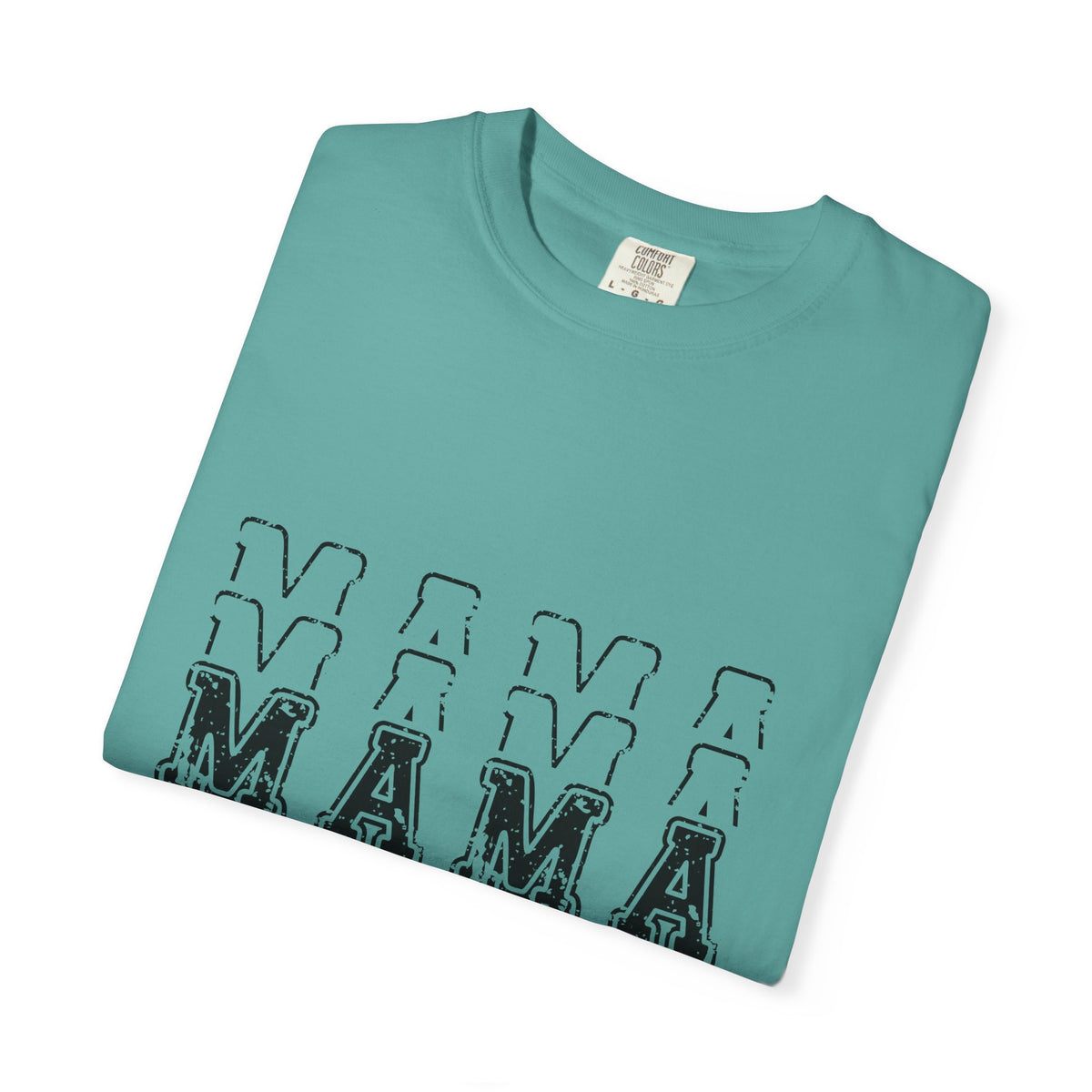 Mama Repeat Graphic T-Shirt — Vintage Outline "MAMA" Mom Tee