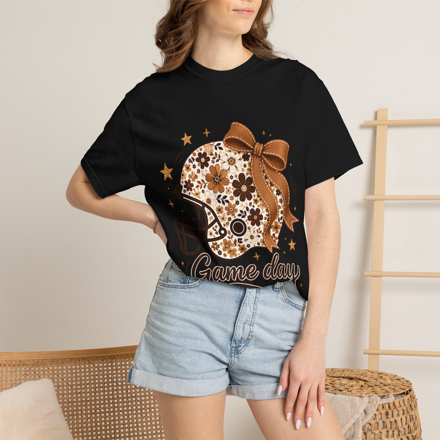 Game Day Floral Football Helmet T-Shirt
