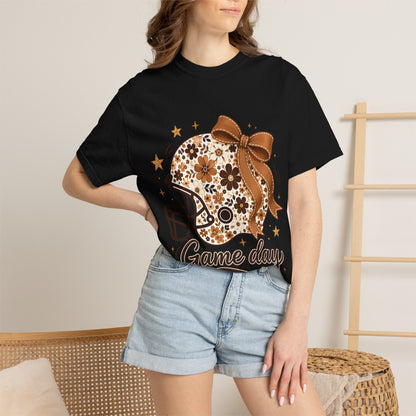 Game Day Floral Football Helmet T-Shirt