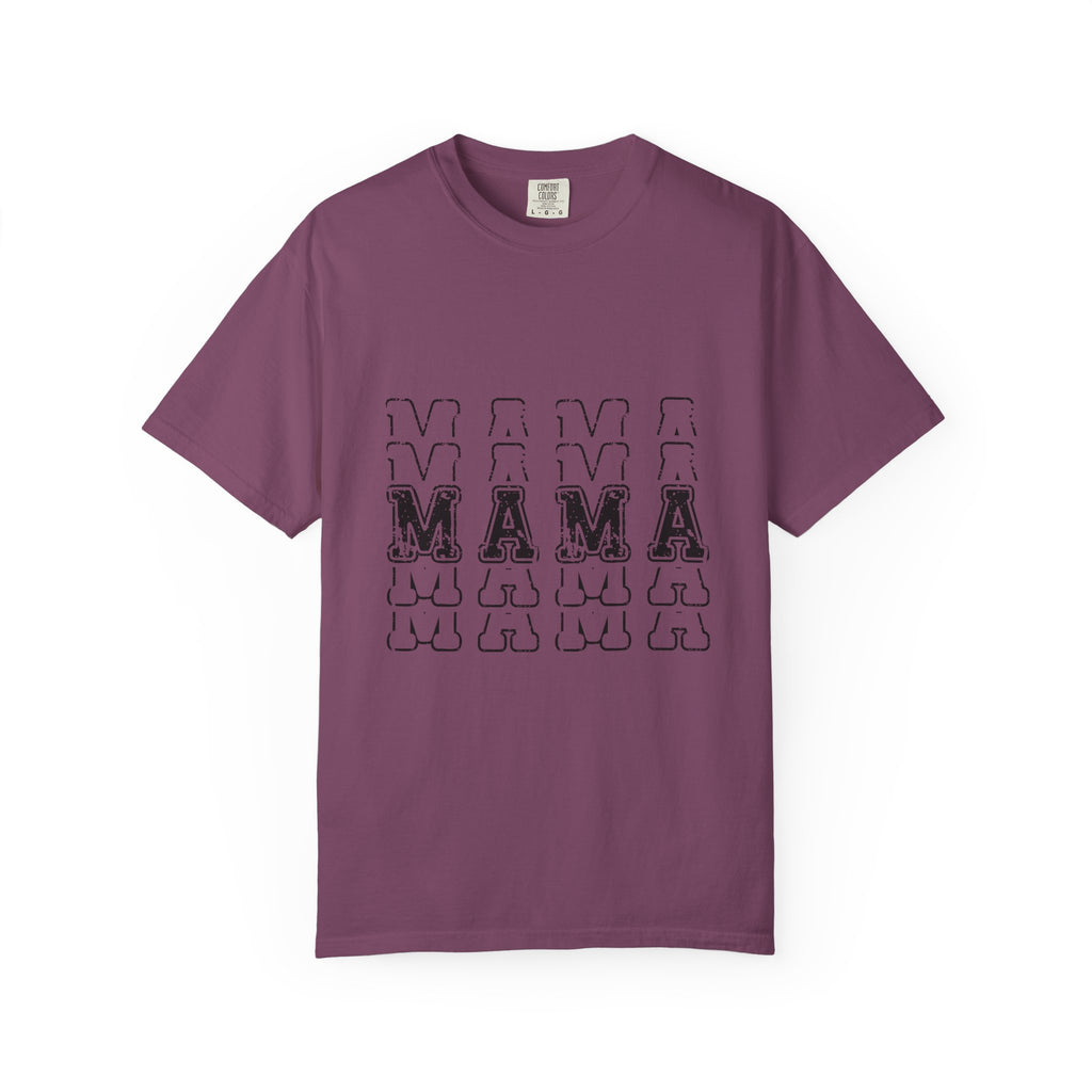 Mama Repeat Graphic T-Shirt — Vintage Outline "MAMA" Mom Tee