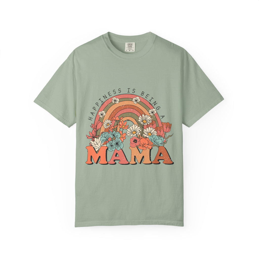 Mama Retro Rainbow Floral T-Shirt — "Happiness Is Being a Mama" Mother's Day Gift