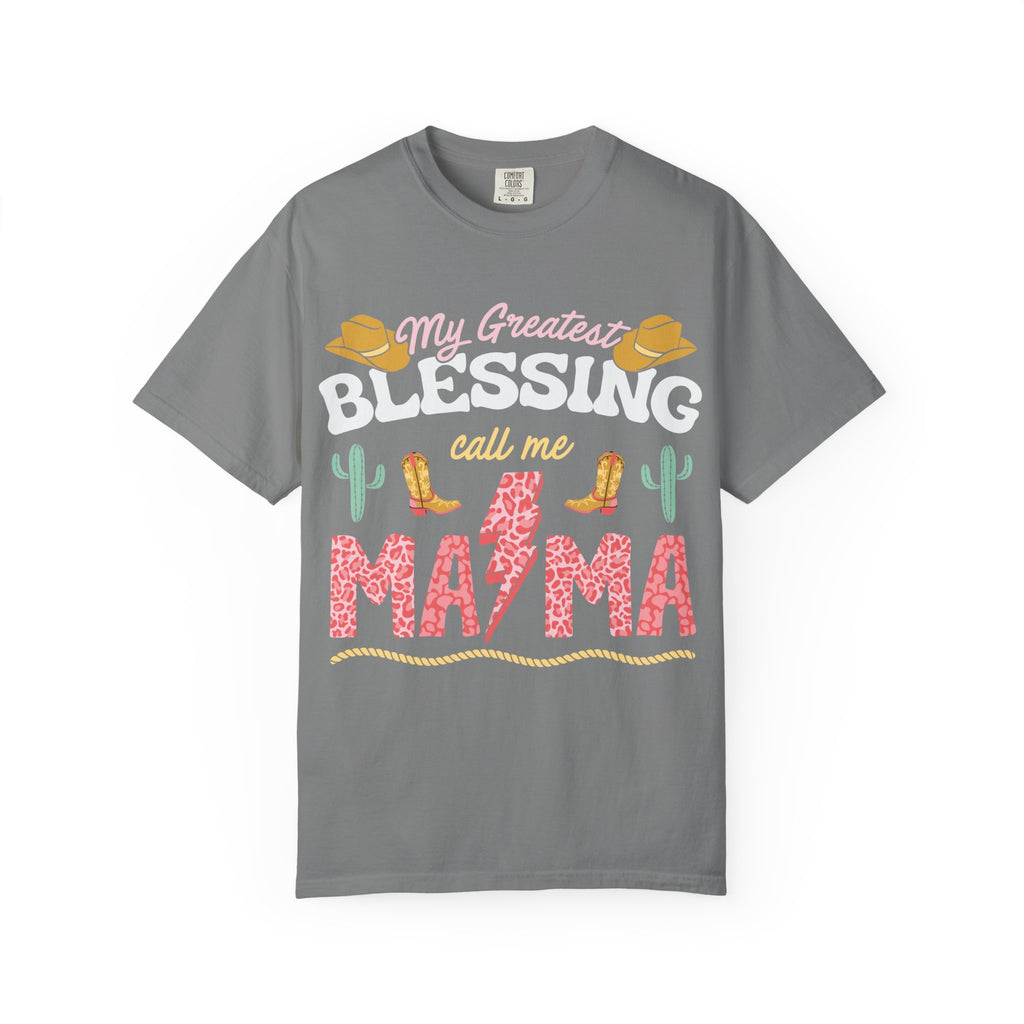 Mama T-Shirt – “My Greatest Blessing Call Me Mama” Western Cactus Graphic Tee