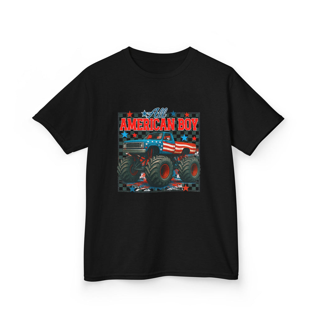 Kids Monster Truck Tee — American Boy Flag Design