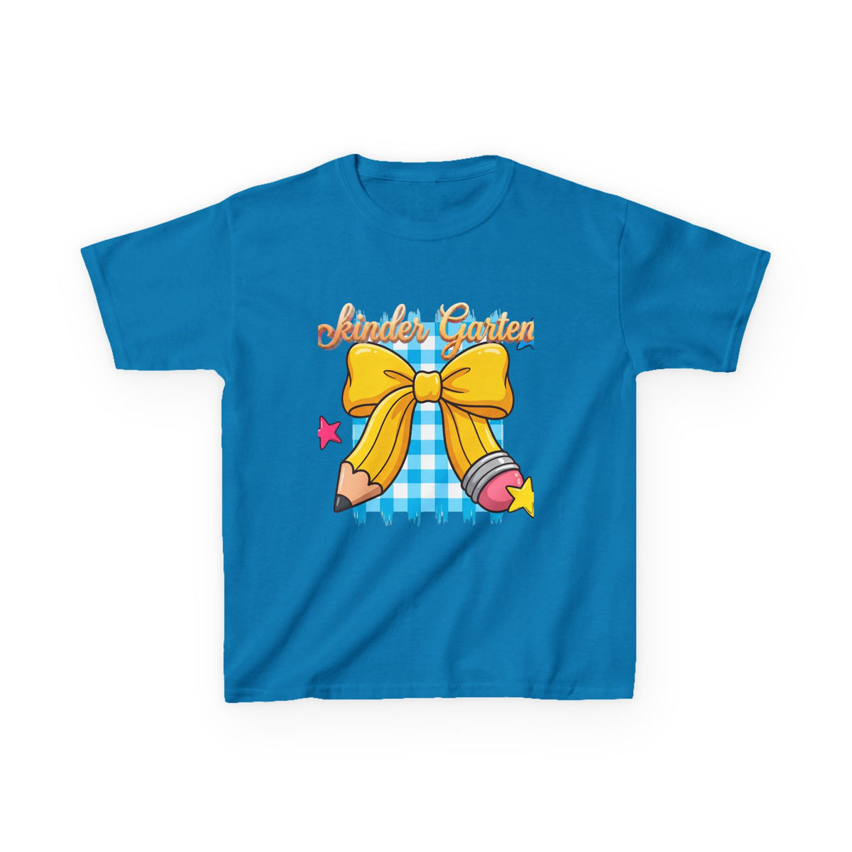 Girls Back-to-School Bow Kids Tee – Personalized Name School Pencil Design