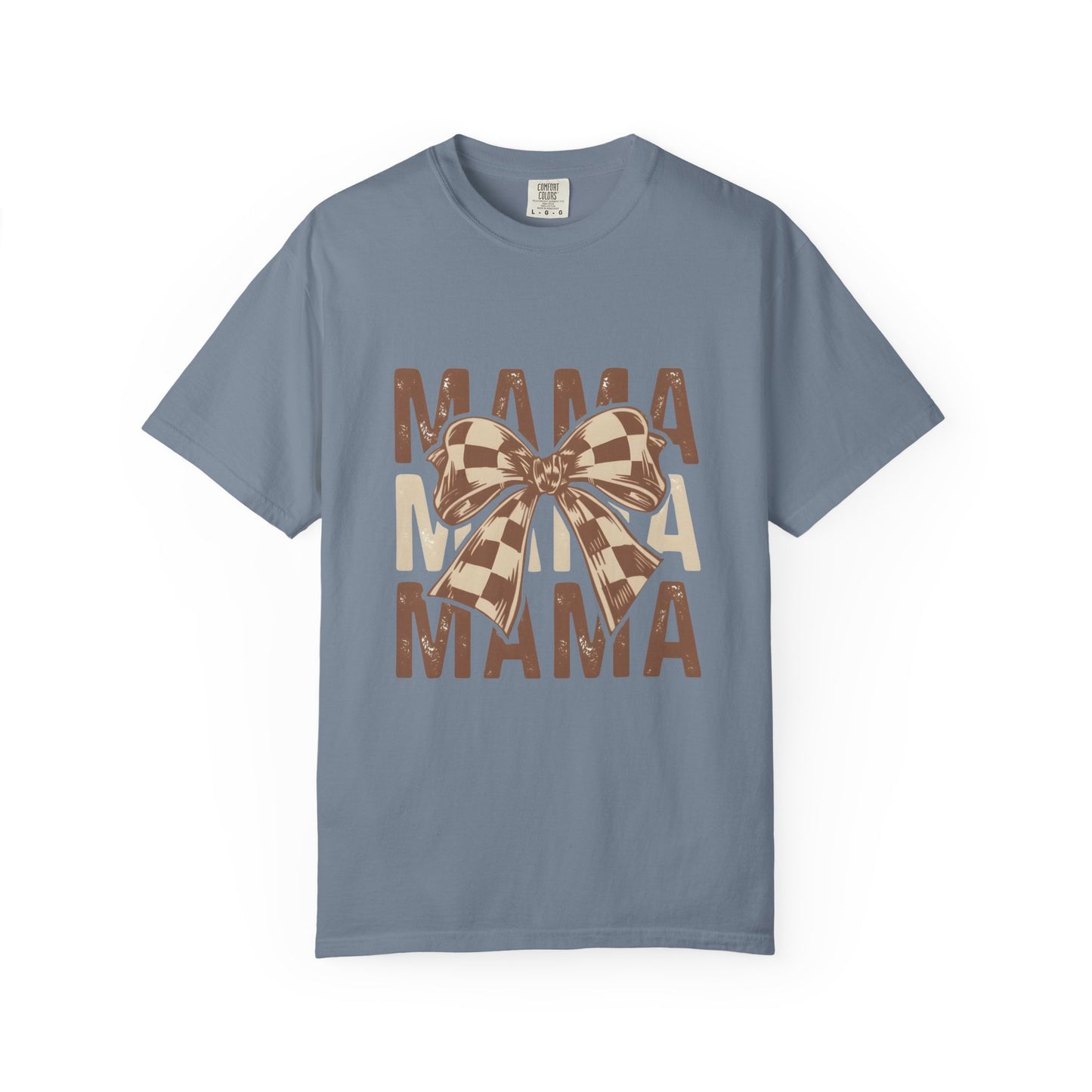 Mama Bow T-Shirt — Buffalo Check Ribbon Mom Shirt
