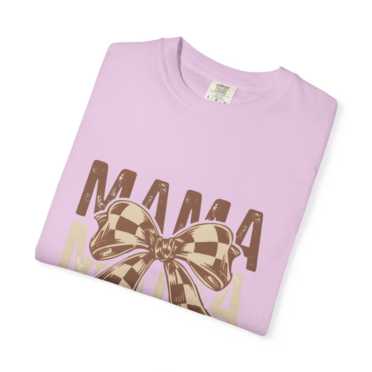 Mama Bow T-Shirt — Buffalo Check Ribbon Mom Shirt