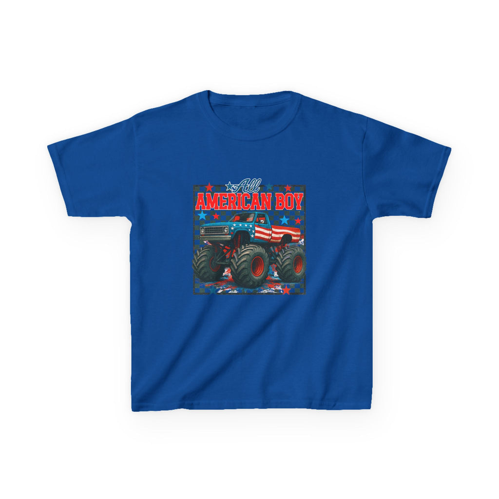 Kids Monster Truck Tee — American Boy Flag Design