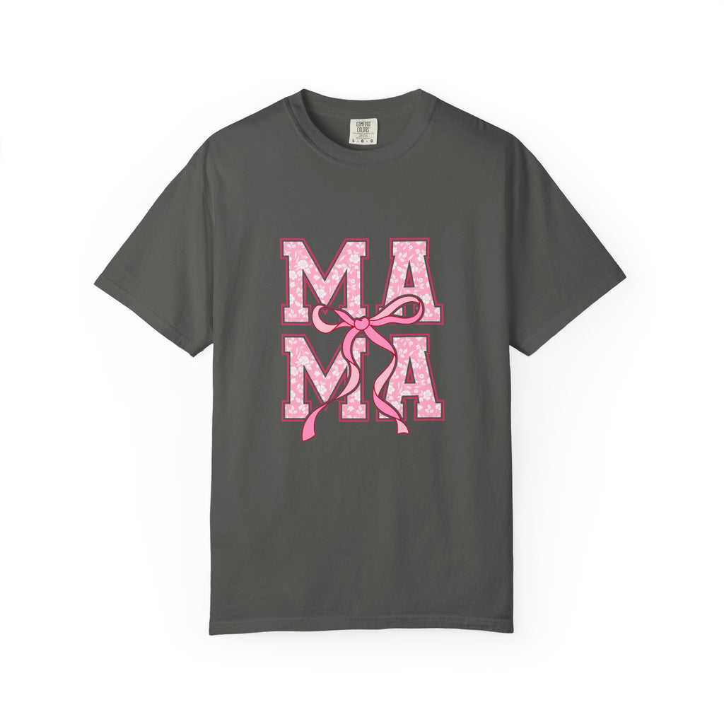 Mama Pink Floral Ribbon T-Shirt