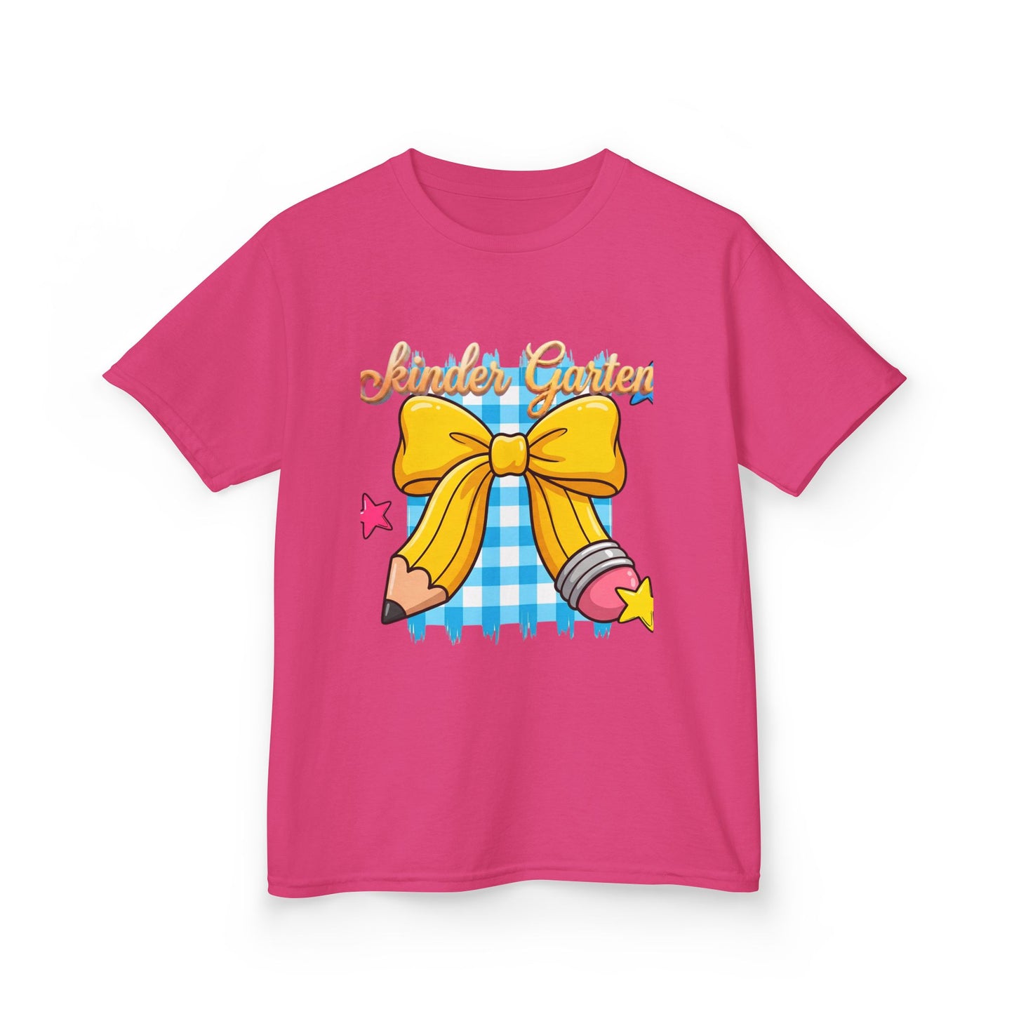 Girls Back-to-School Bow Kids Tee – Personalized Name School Pencil Design