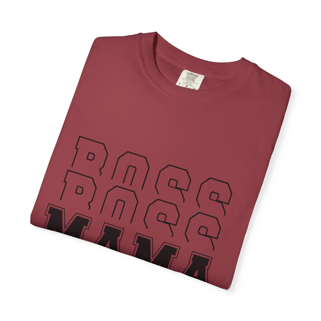 Mama Boss T-Shirt — 'MAMA' Layered Text Graphic Tee for Moms