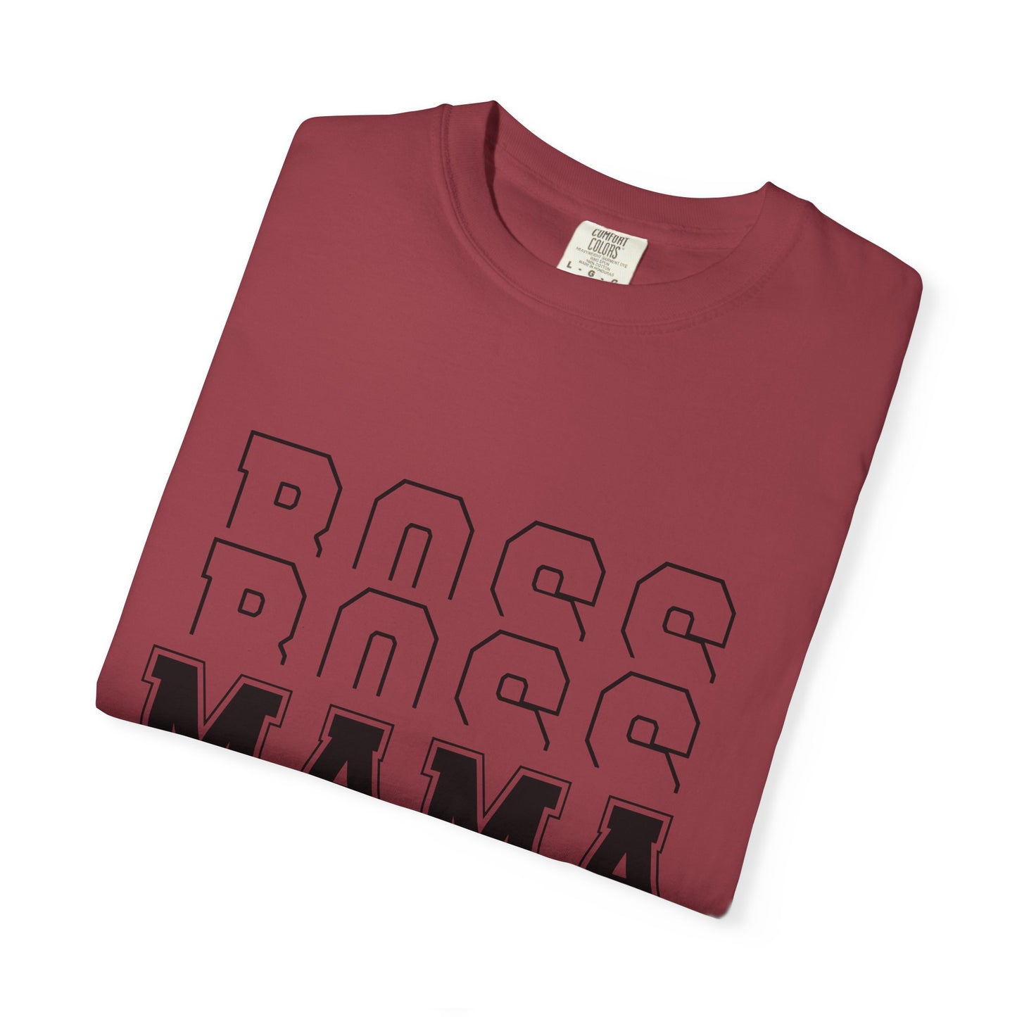 Mama Boss T-Shirt — 'MAMA' Layered Text Graphic Tee for Moms