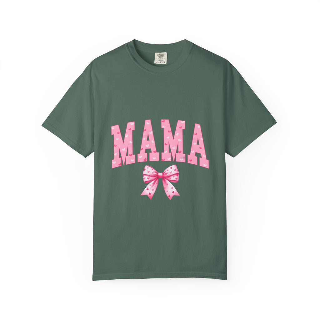 Mama Pink Polka Dot T‑Shirt — Cute Mama Tee with Bow