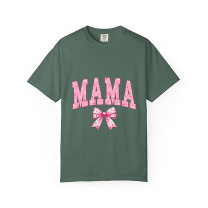 Mama Pink Polka Dot T‑Shirt — Cute Mama Tee with Bow