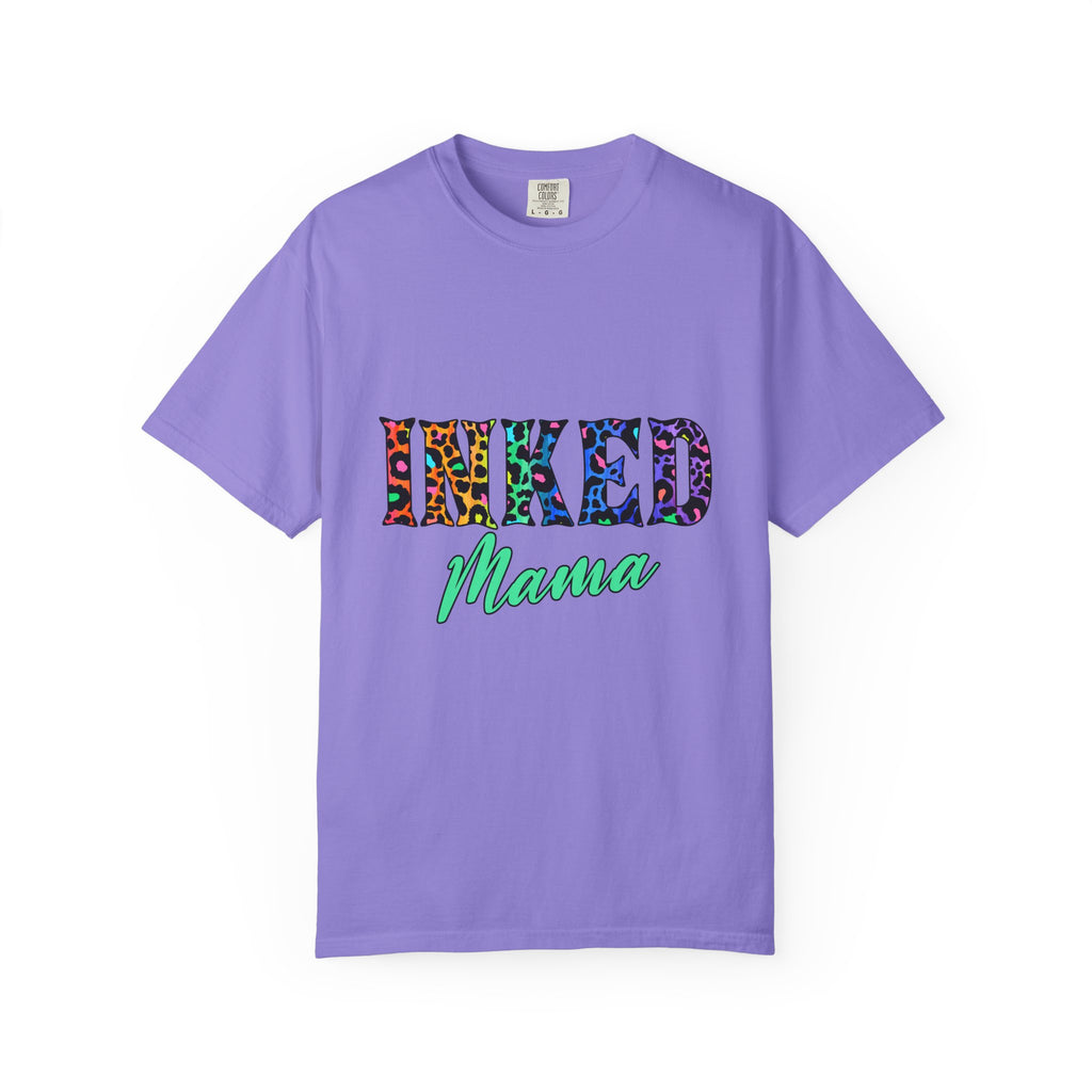Inked Mama T-Shirt — Colorful Tattoo Script Tee for Moms