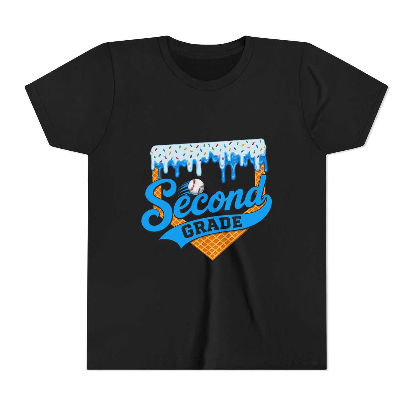 Second Grade Ice Cream Cone Youth Tee — Cute Back-to-School Shirt for Kids