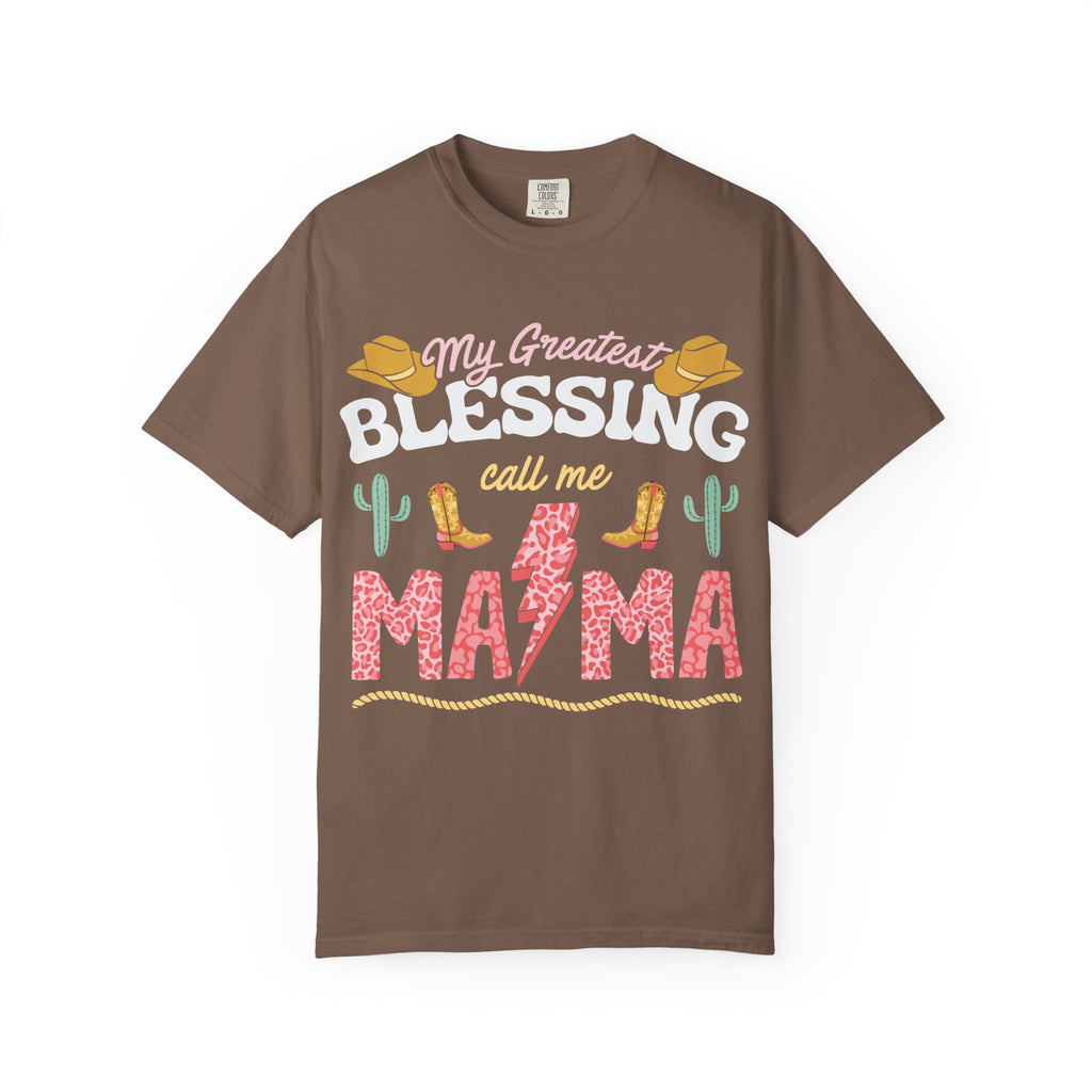 Mama T-Shirt – “My Greatest Blessing Call Me Mama” Western Cactus Graphic Tee