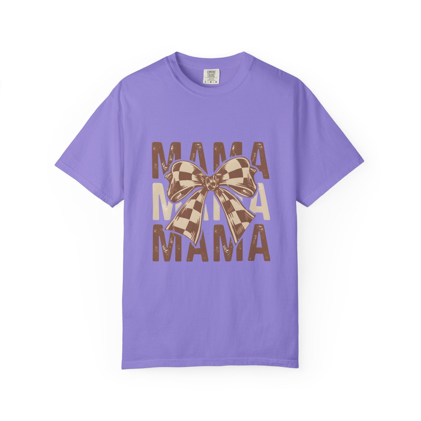 Mama Bow T-Shirt — Buffalo Check Ribbon Mom Shirt
