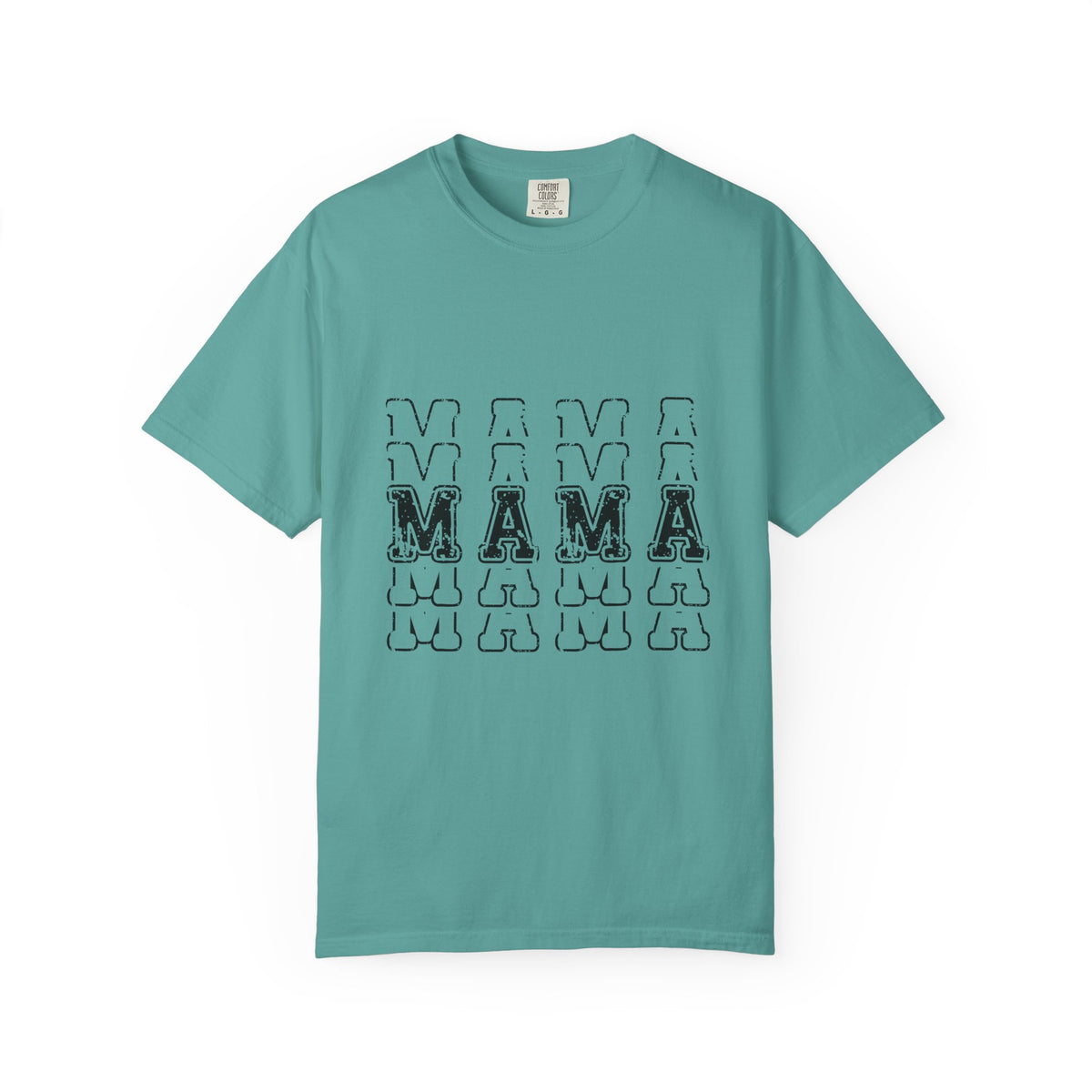 Mama Repeat Graphic T-Shirt — Vintage Outline "MAMA" Mom Tee