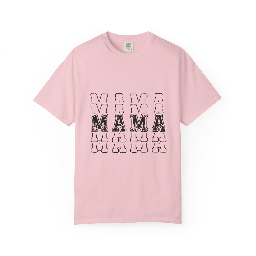 Mama Repeat Graphic T-Shirt — Vintage Outline "MAMA" Mom Tee