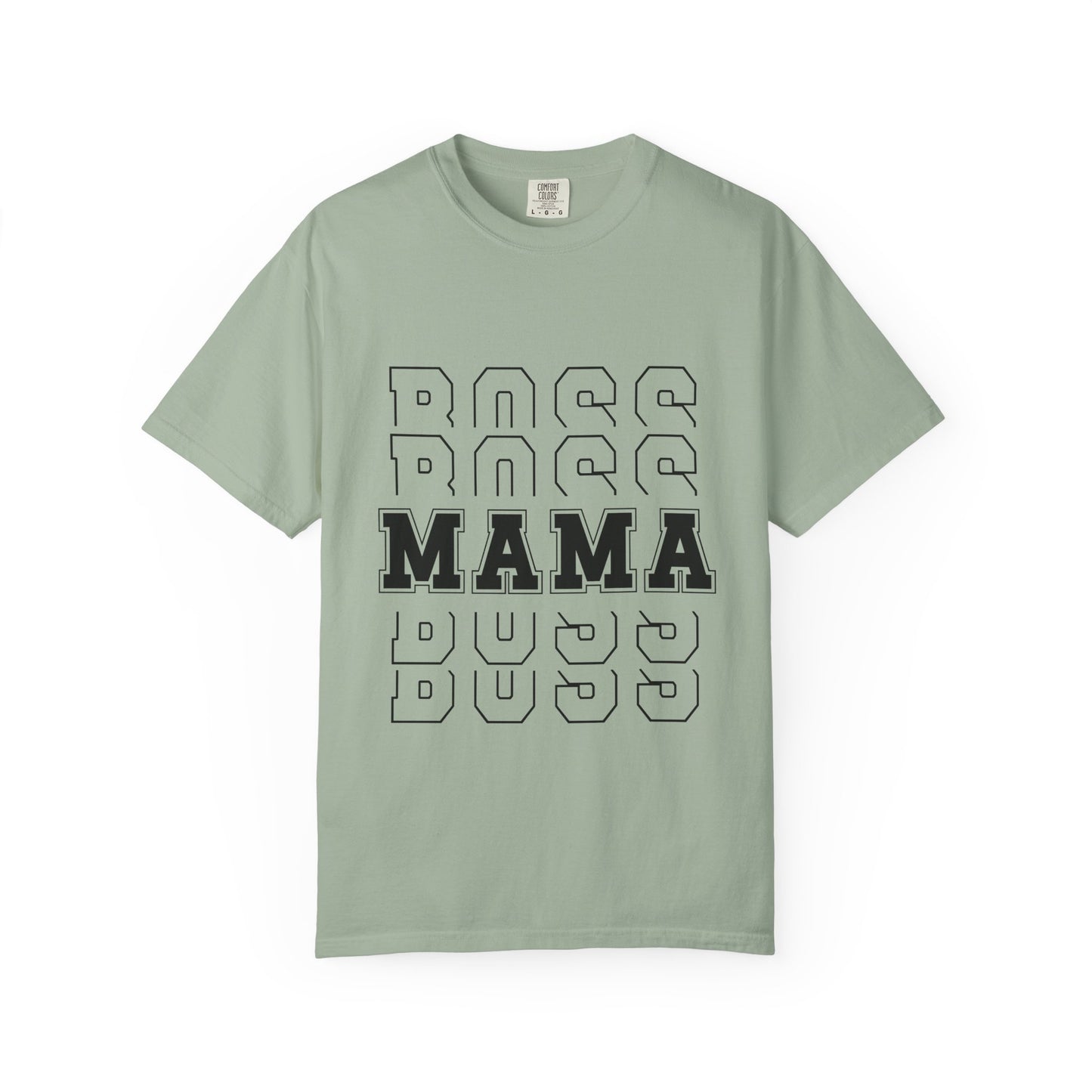 Mama Boss T-Shirt — 'MAMA' Layered Text Graphic Tee for Moms