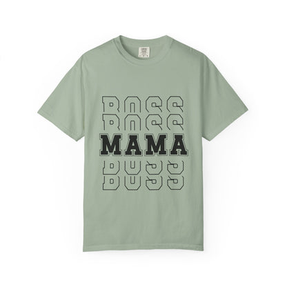 Mama Boss T-Shirt — 'MAMA' Layered Text Graphic Tee for Moms