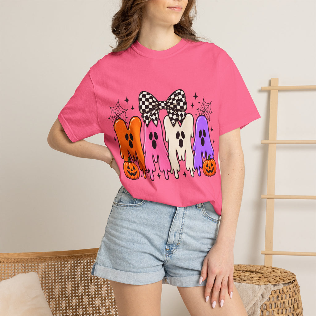 Mama Ghosts Halloween T-Shirt — Cute Spooky Mom Tee with Pumpkins