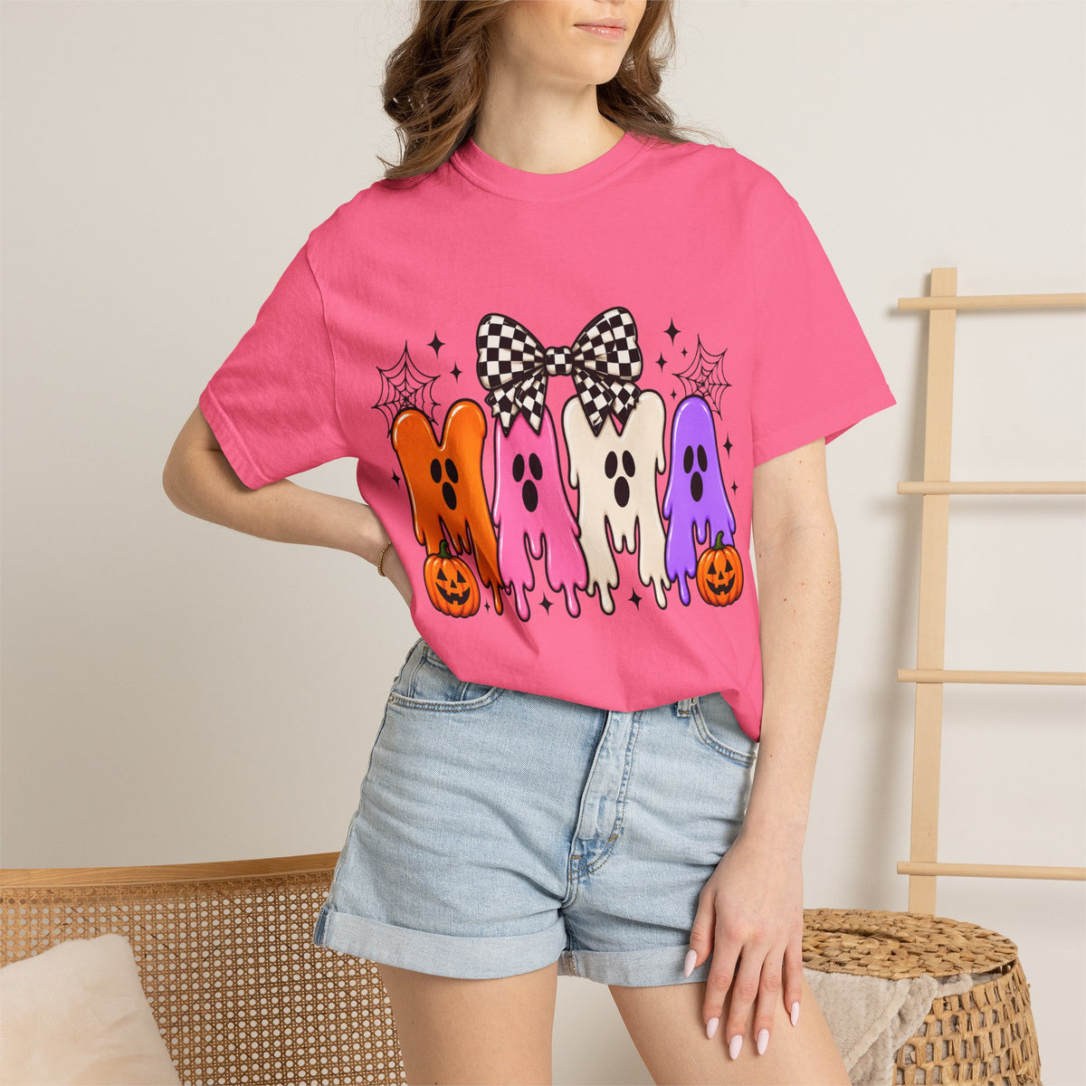 Mama Ghosts Halloween T-Shirt — Cute Spooky Mom Tee with Pumpkins