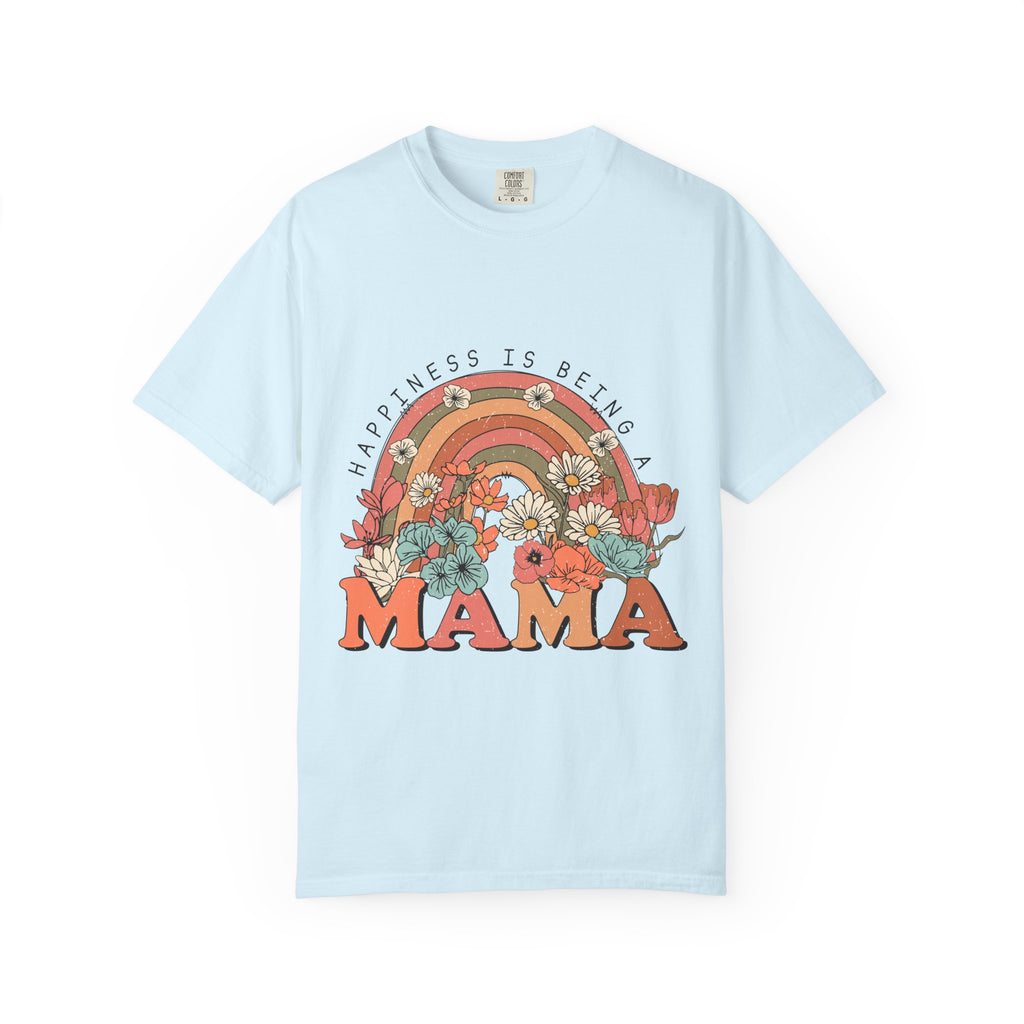 Mama Retro Rainbow Floral T-Shirt — "Happiness Is Being a Mama" Mother's Day Gift