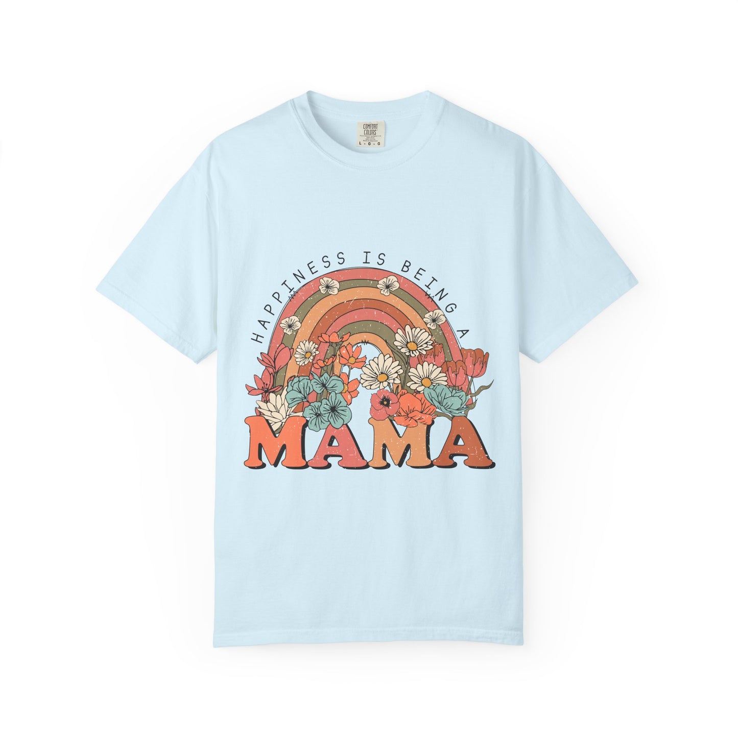 Mama Retro Rainbow Floral T-Shirt — "Happiness Is Being a Mama" Mother's Day Gift