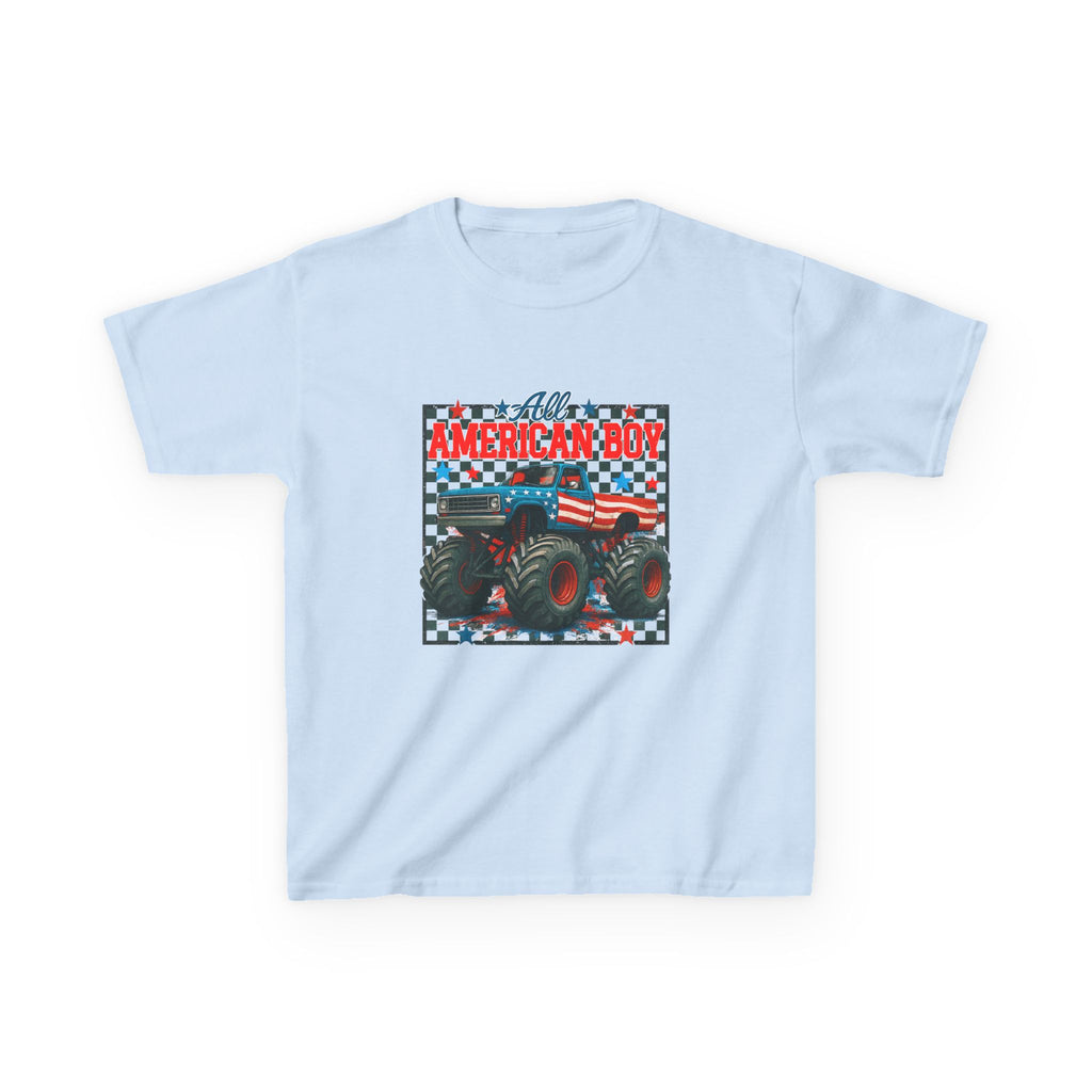 Kids Monster Truck Tee — American Boy Flag Design