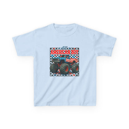 Kids Monster Truck Tee — American Boy Flag Design