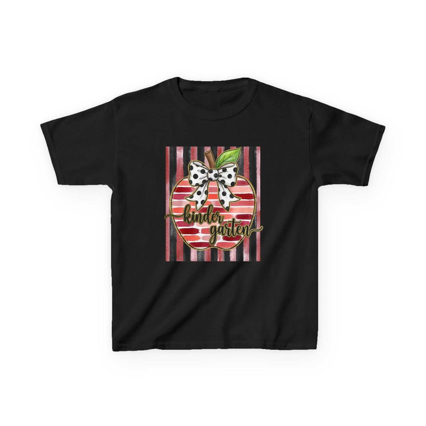 Kids Tee — "Kinder Garten" Apple Design (Back-to-School, Teacher Appreciation)
