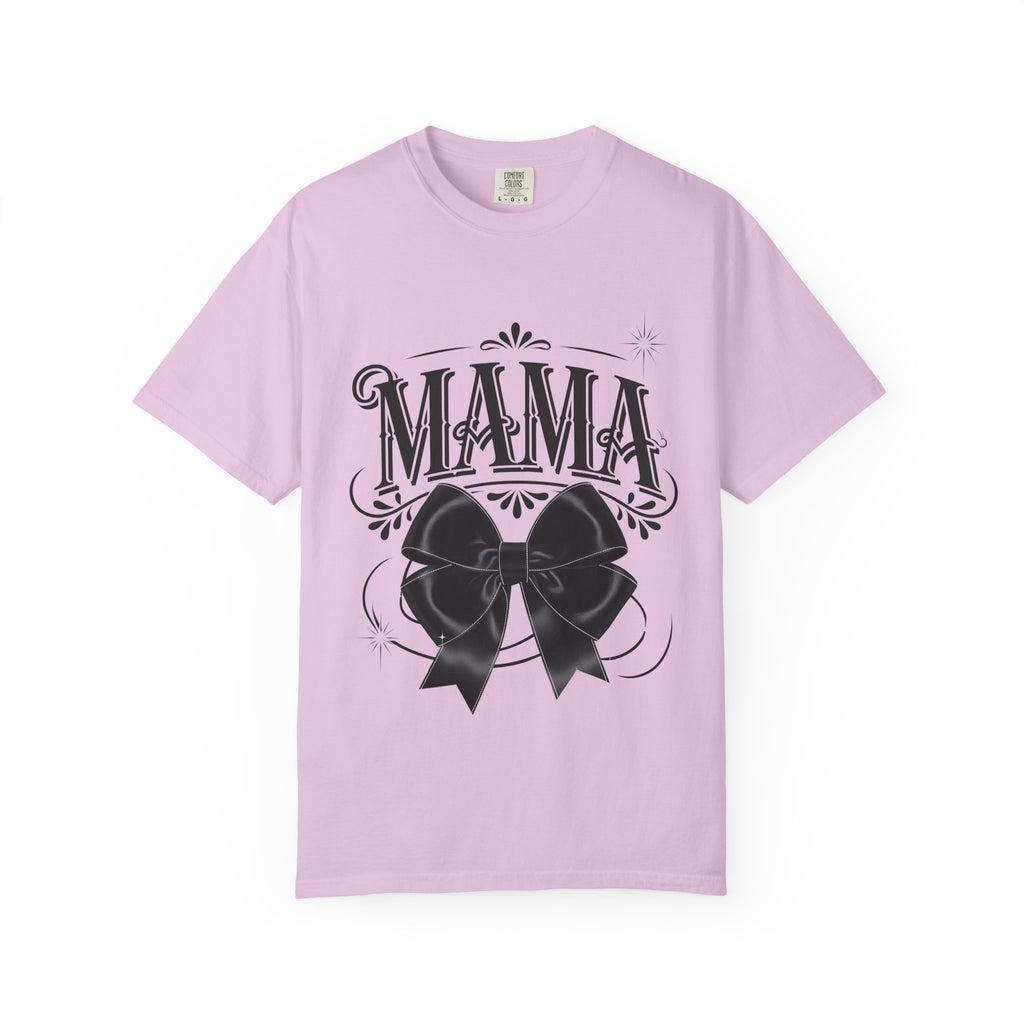 Mama Bow T-Shirt — Vintage Script Graphic Tee for Moms