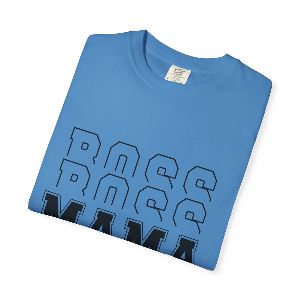 Mama Boss T-Shirt — 'MAMA' Layered Text Graphic Tee for Moms