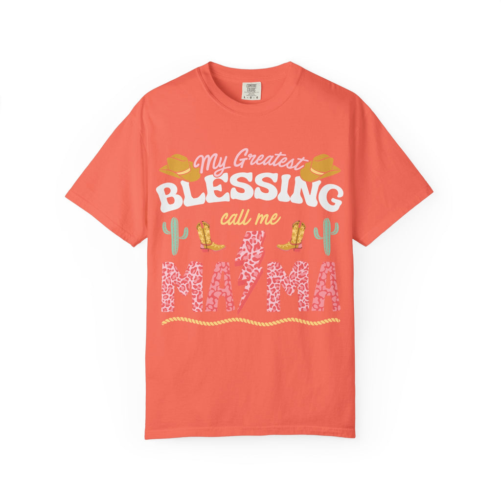 Mama T-Shirt – “My Greatest Blessing Call Me Mama” Western Cactus Graphic Tee