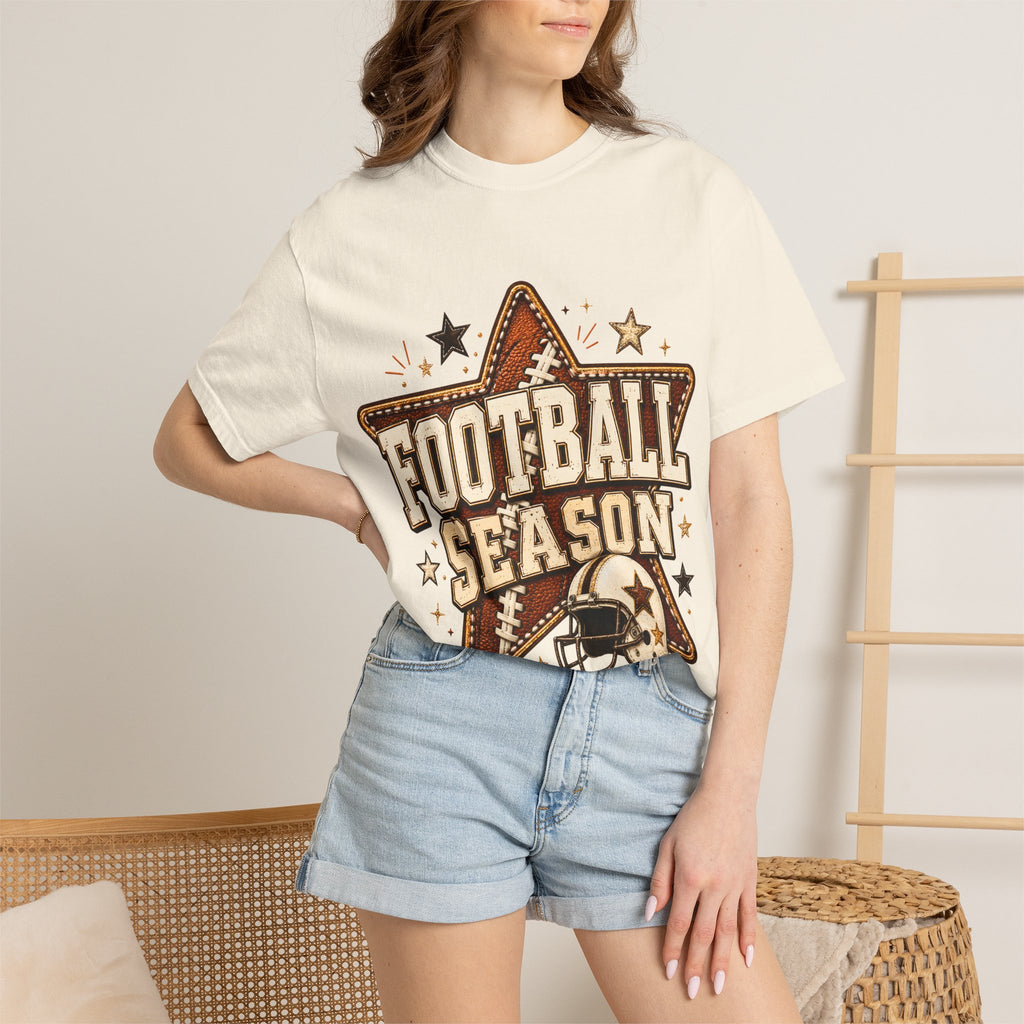 Football Season T‑Shirt — Retro Star Helmet Game Day Tee