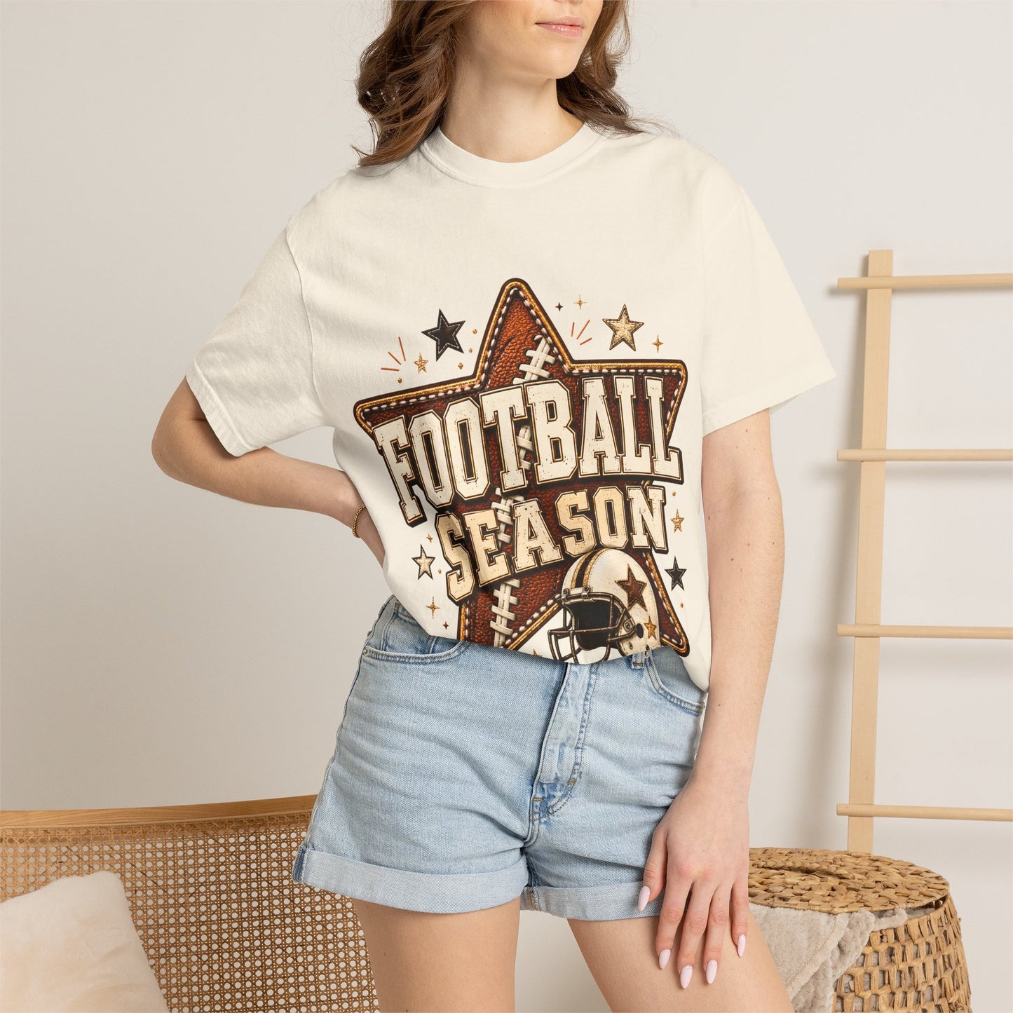 Football Season T‑Shirt — Retro Star Helmet Game Day Tee