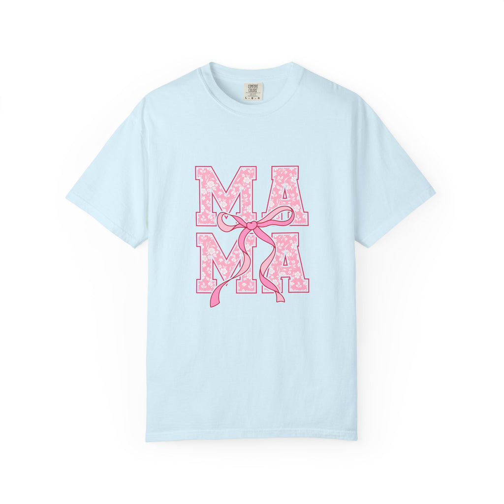 Mama Pink Floral Ribbon T-Shirt