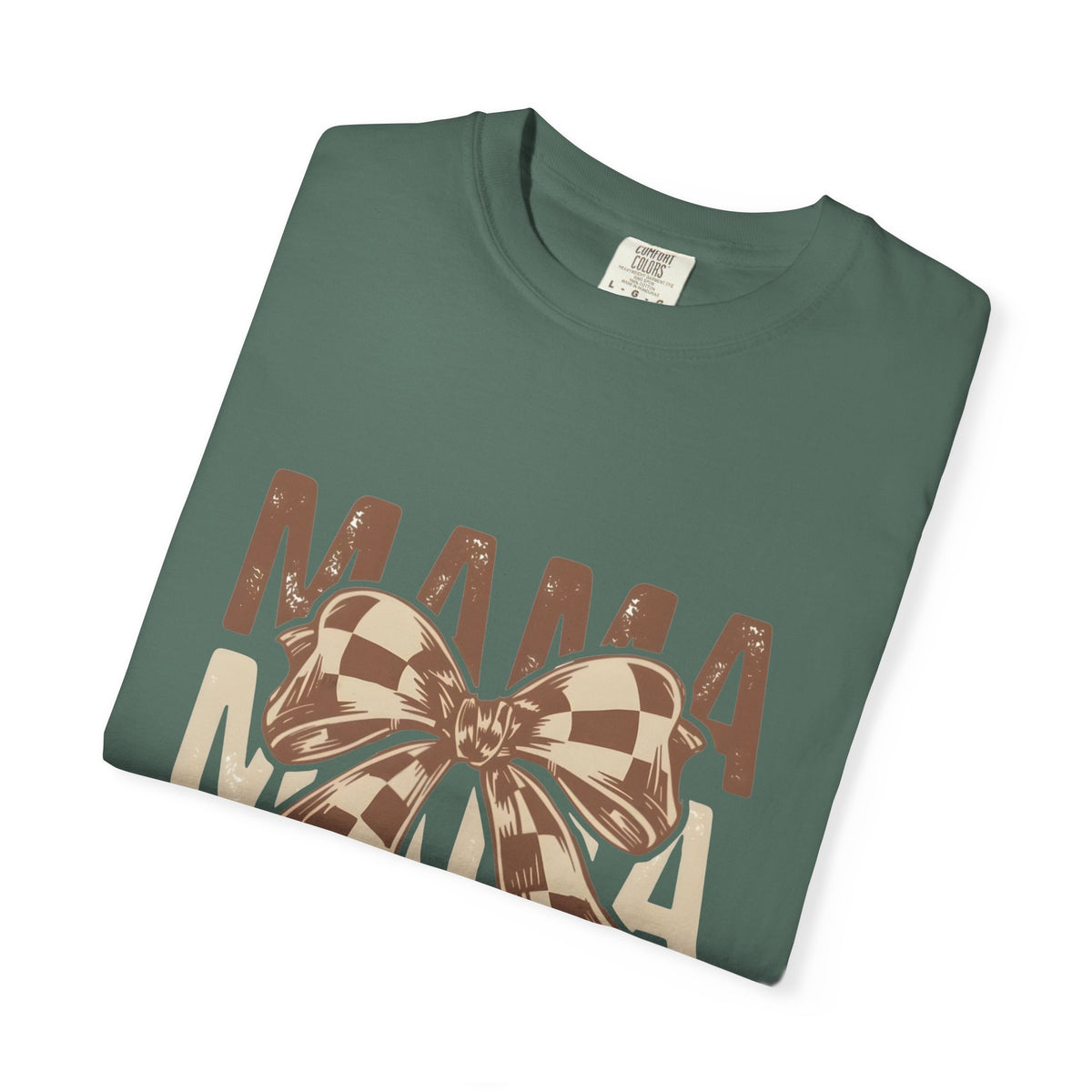 Mama Bow T-Shirt — Buffalo Check Ribbon Mom Shirt
