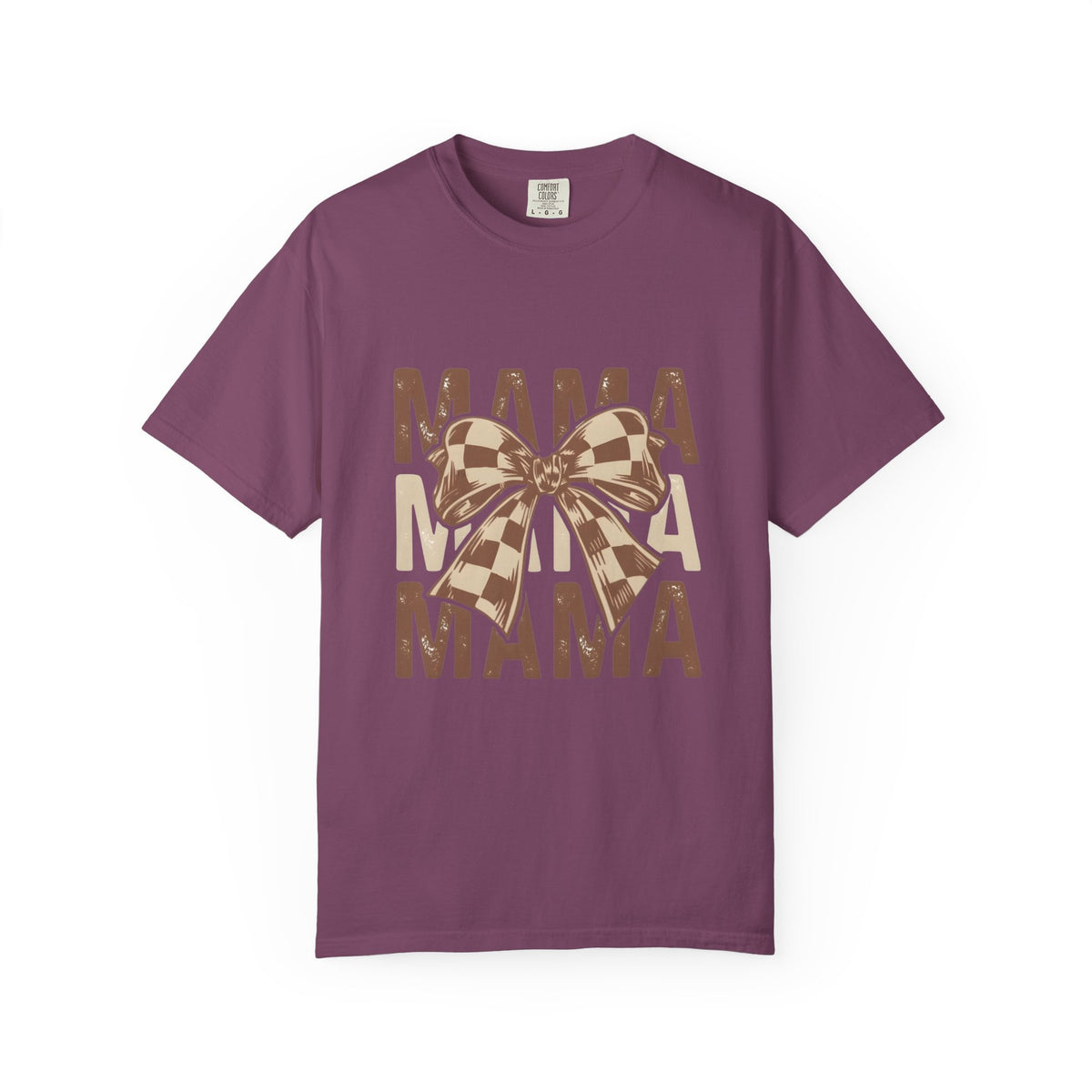 Mama Bow T-Shirt — Buffalo Check Ribbon Mom Shirt