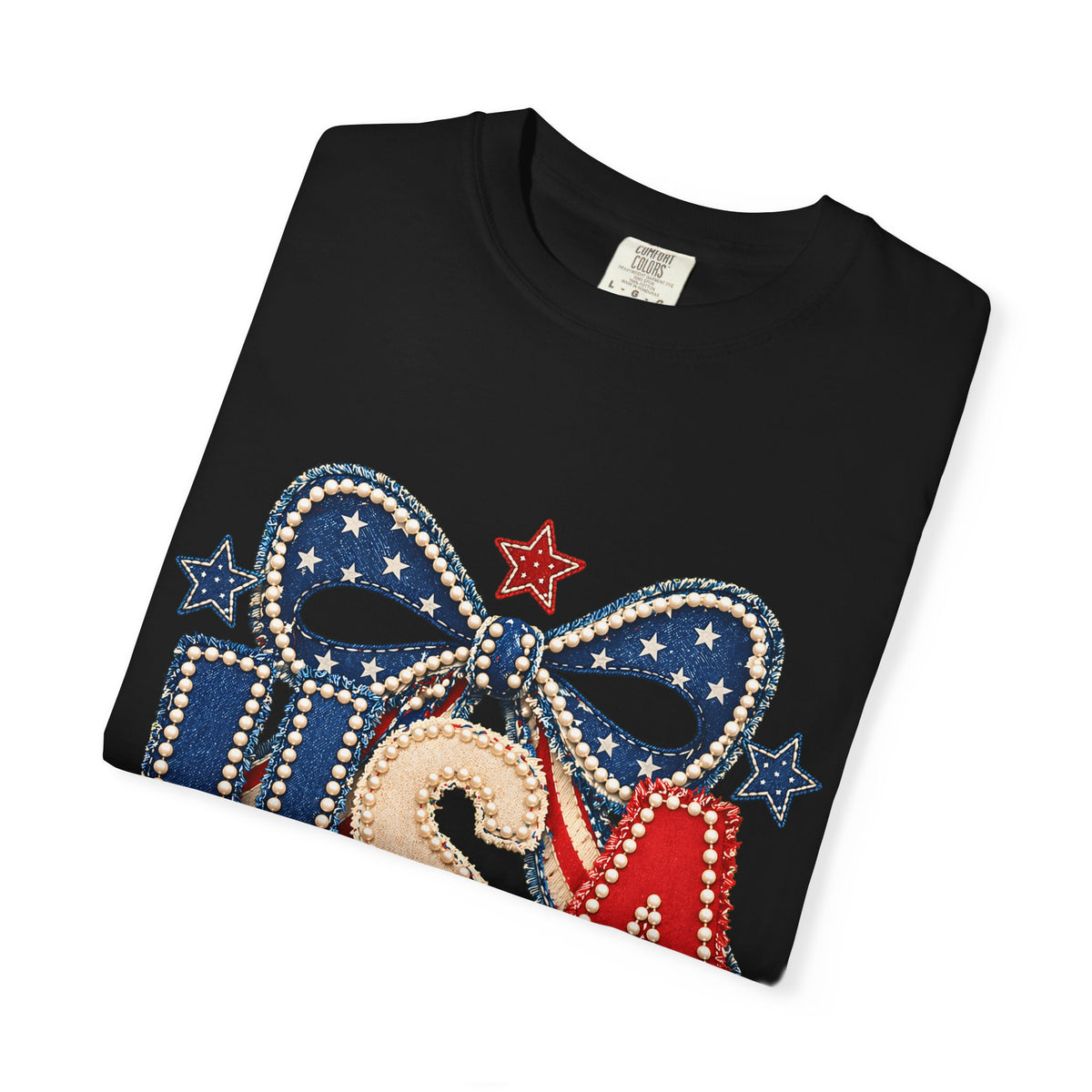 USA Patriotic Bow T‑Shirt — Fourth of July American Flag Tee
