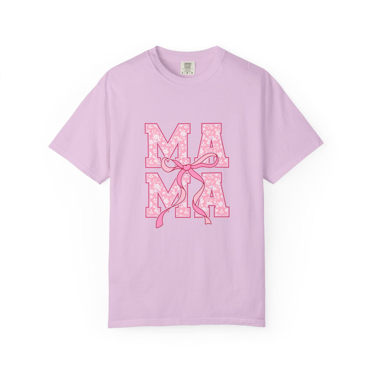 Mama Pink Floral Ribbon T-Shirt