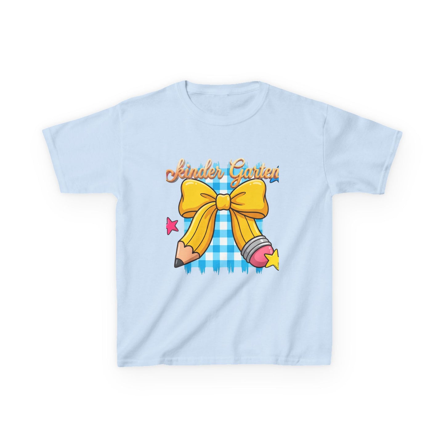Girls Back-to-School Bow Kids Tee – Personalized Name School Pencil Design