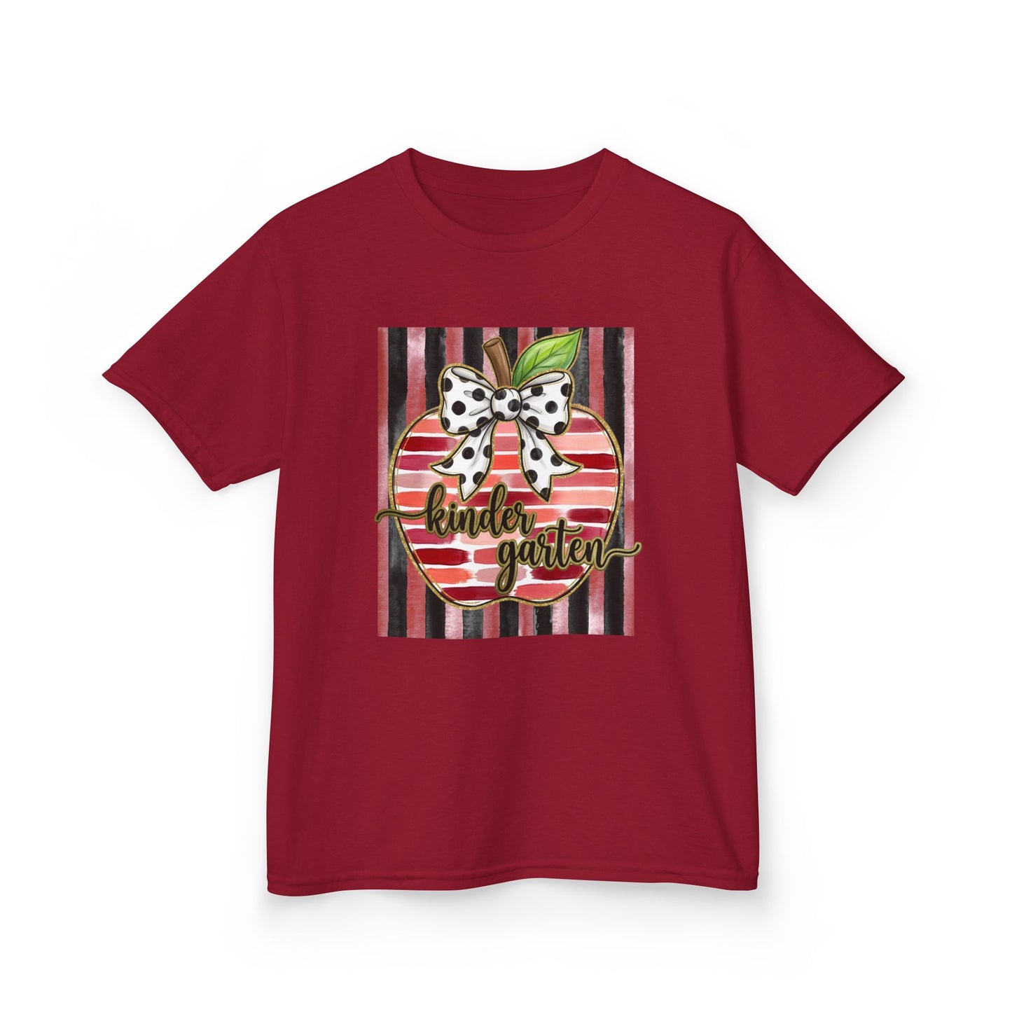 Kids Tee — "Kinder Garten" Apple Design (Back-to-School, Teacher Appreciation)