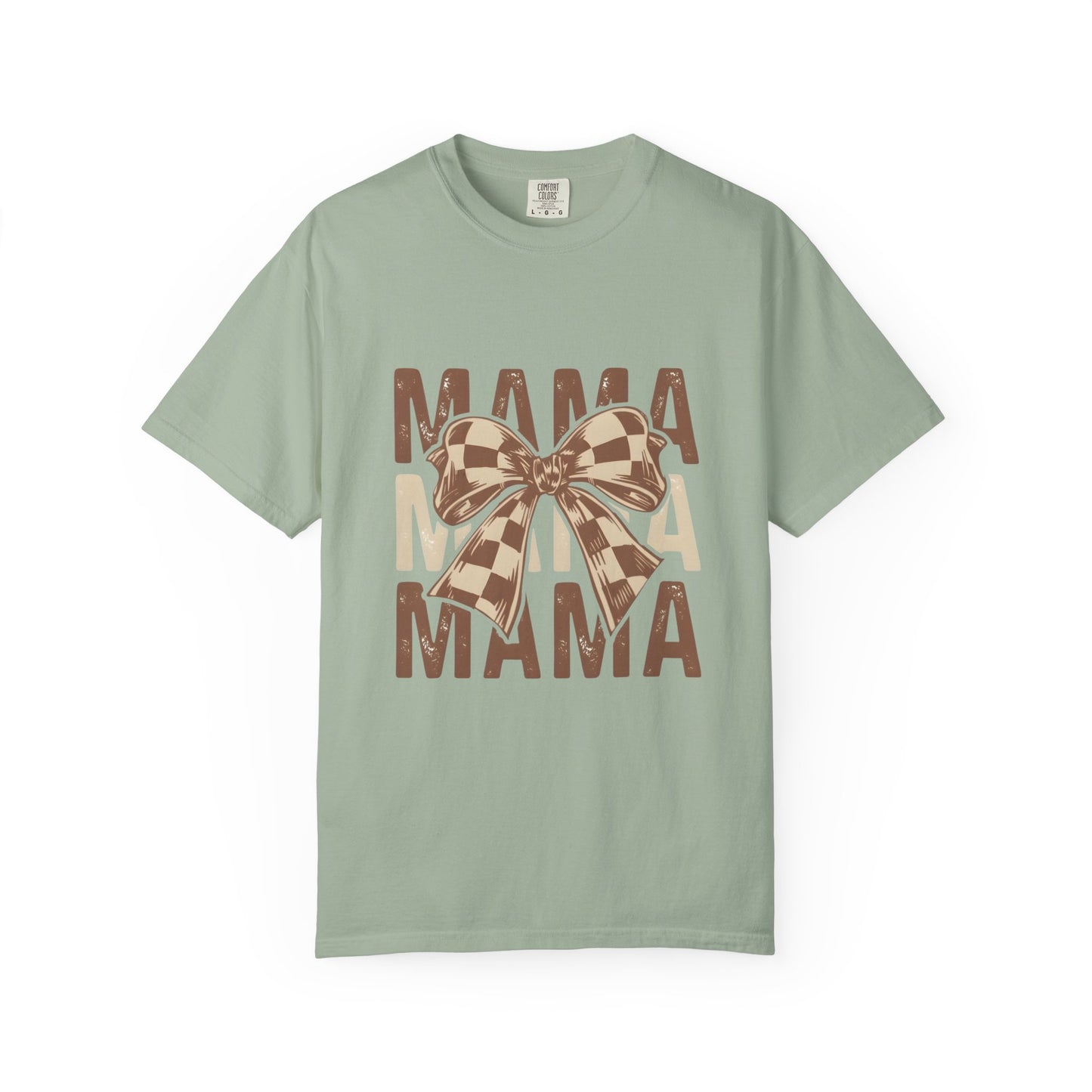 Mama Bow T-Shirt — Buffalo Check Ribbon Mom Shirt