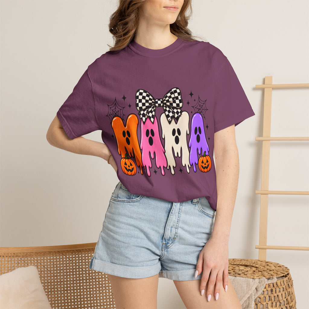 Mama Ghosts Halloween T-Shirt — Cute Spooky Mom Tee with Pumpkins