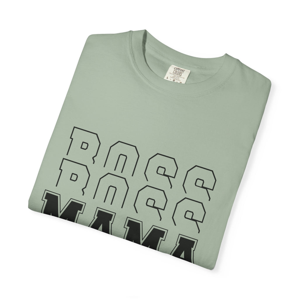 Mama Boss T-Shirt — 'MAMA' Layered Text Graphic Tee for Moms