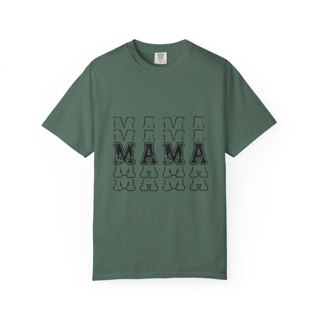 Mama Repeat Graphic T-Shirt — Vintage Outline "MAMA" Mom Tee