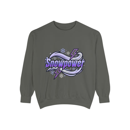 Snowpower Graphic Sweatshirt — Retro Lightning Snowboard Crewneck